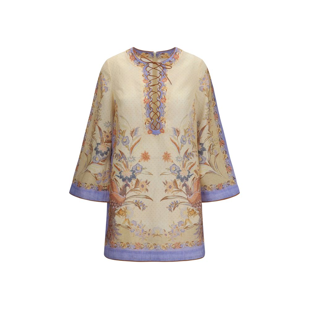 Zimmermann Linen Indra Mini Tunic Dress