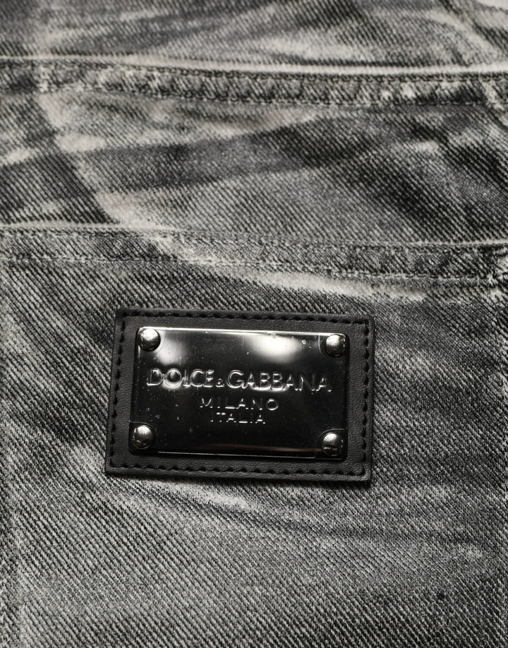 Dolce & Gabbana Grey Washed Mid Waist Straight Denim Jeans