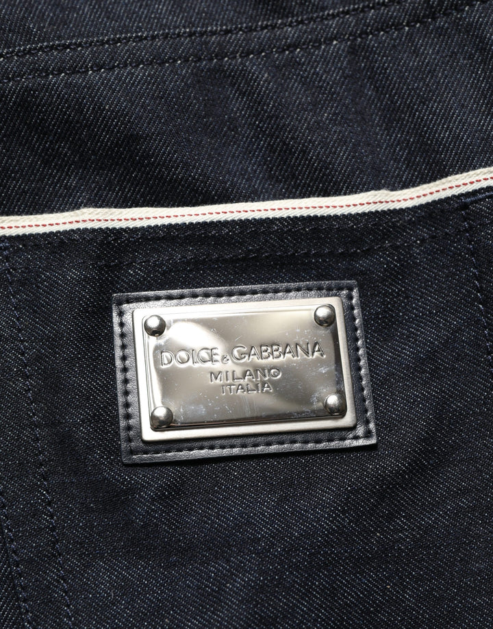 Dolce & Gabbana Black Cotton Mid Waist Classic Men Denim Jeans