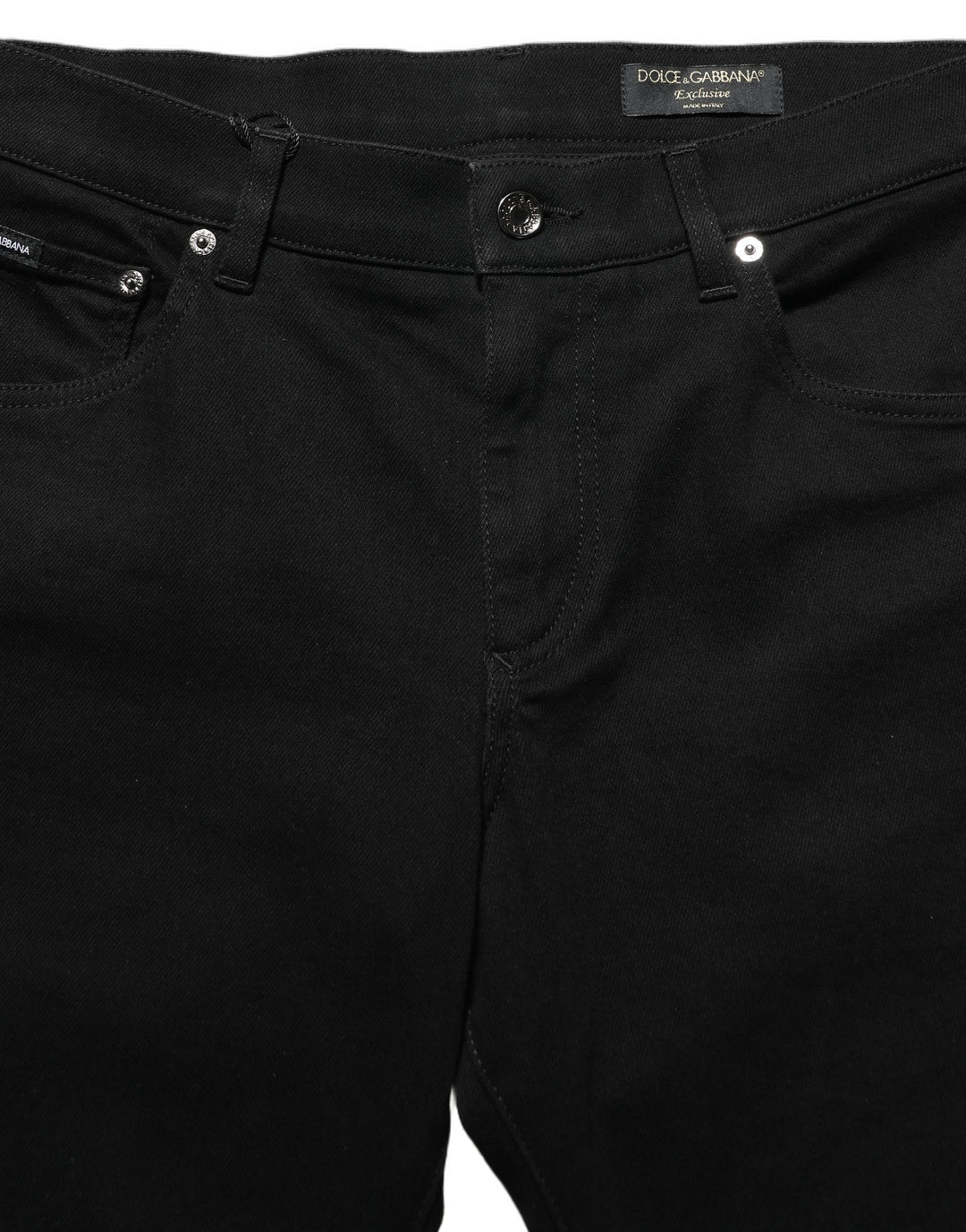 Dolce & Gabbana Black Heraldic Embroidered Skinny Denim Jeans