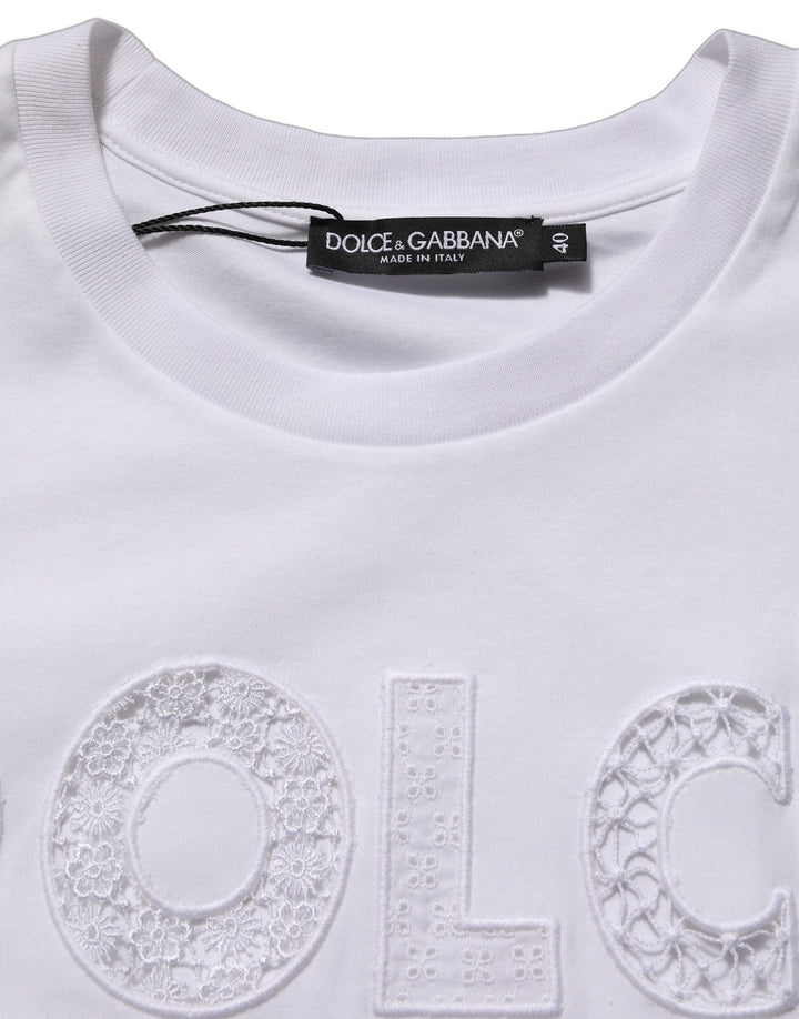 Dolce & Gabbana White Logo Round Neck Sleeveless T-shirt