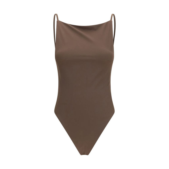 Jacquemus Brown Polyamide One-Piece Swimsuit