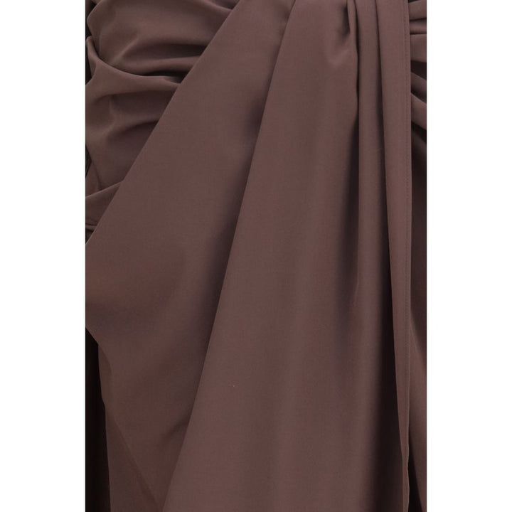 Jacquemus Brown Polyester Midi Skirt