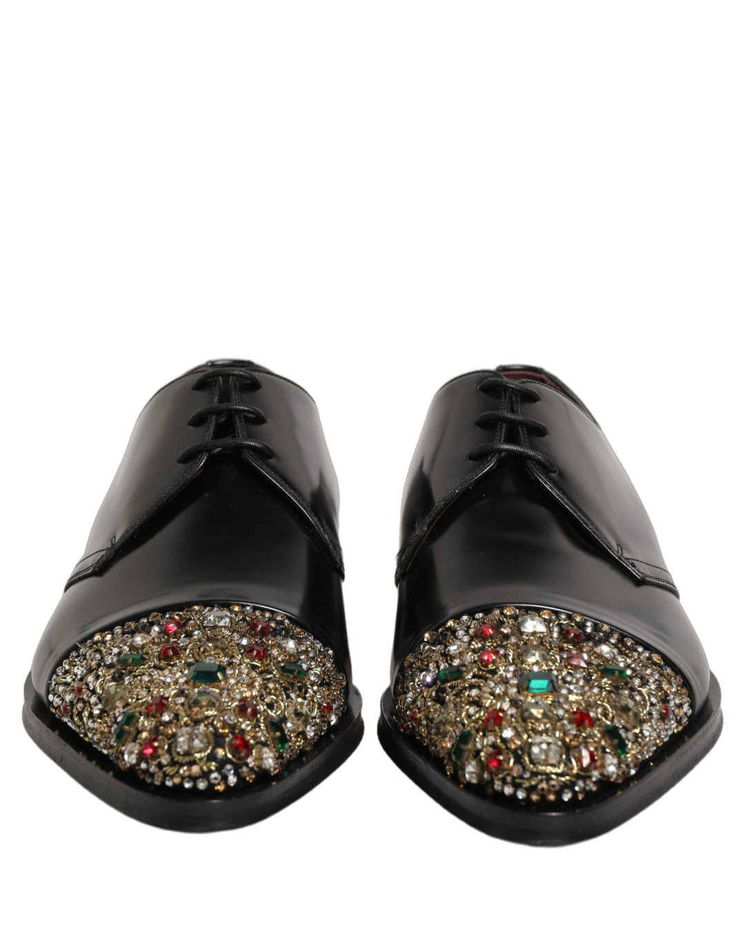 Dolce & Gabbana Black Embellished Derby Dress Formal Shoes
