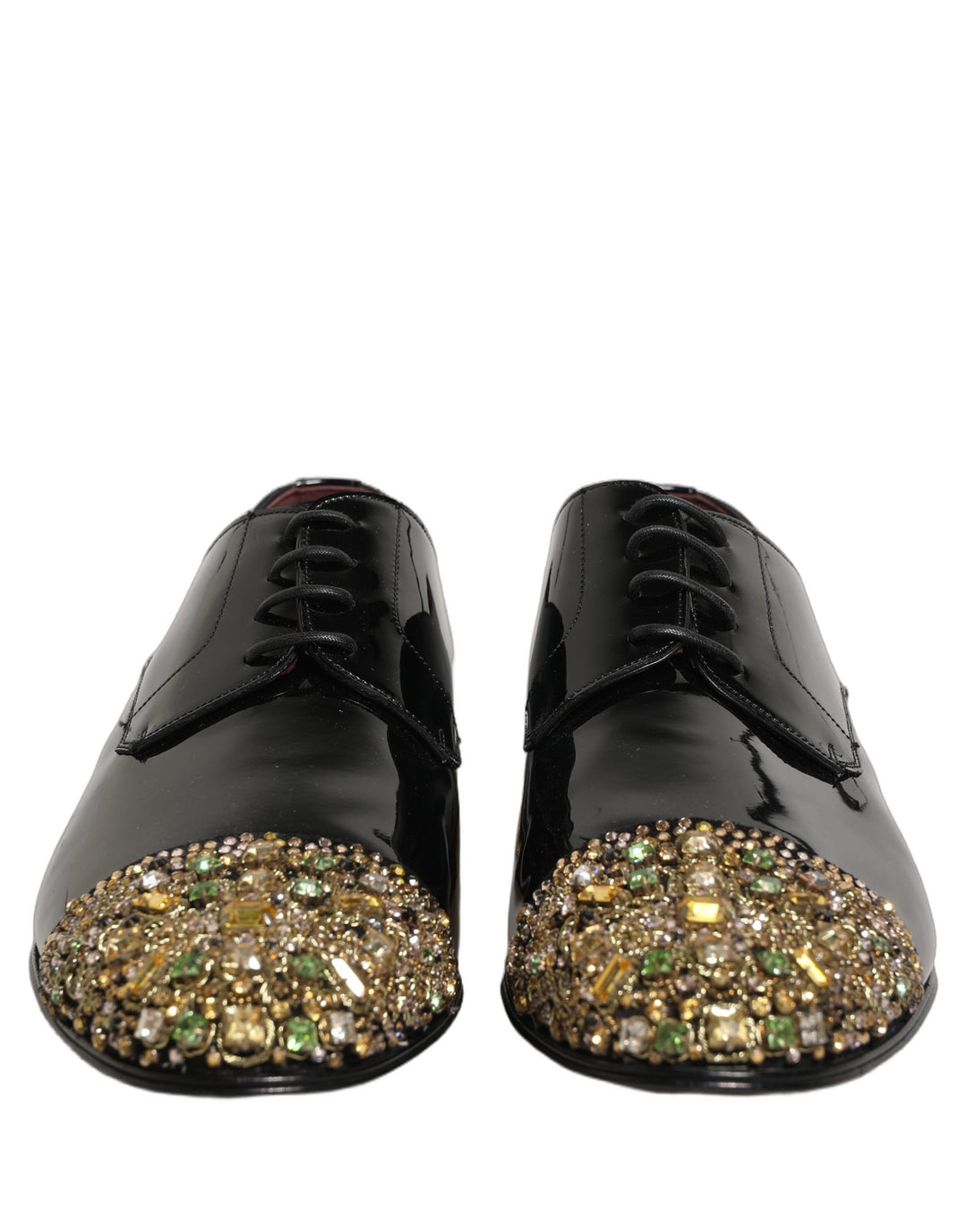 Dolce & Gabbana Black Embellished Men Derby Dress Formal Shoes