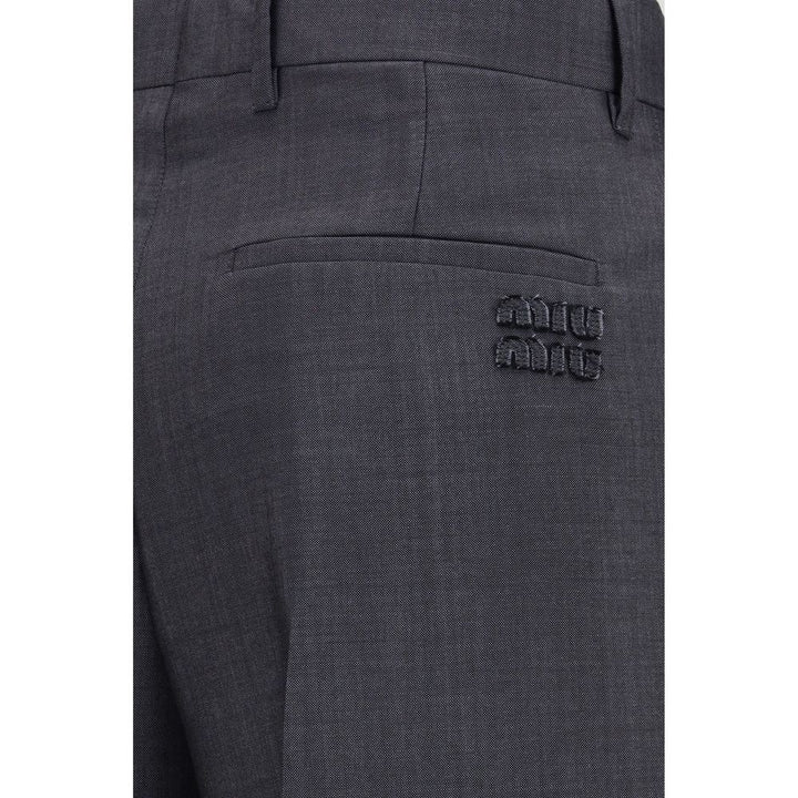 Miu Miu Gray Wool Oves Aries Dress Pants