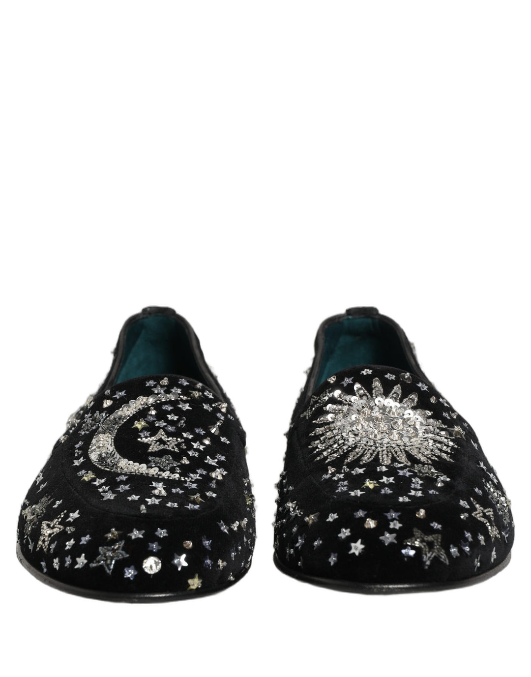Dolce & Gabbana Black Crystal Embellished Dress Loafers Shoes
