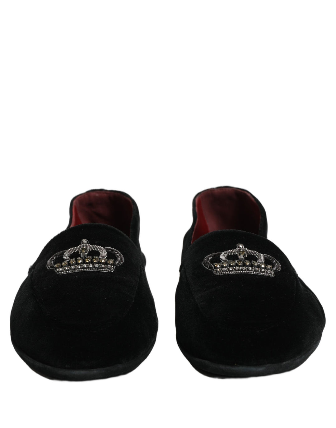Dolce & Gabbana Black Crown Embellished Dress Loafers Shoes
