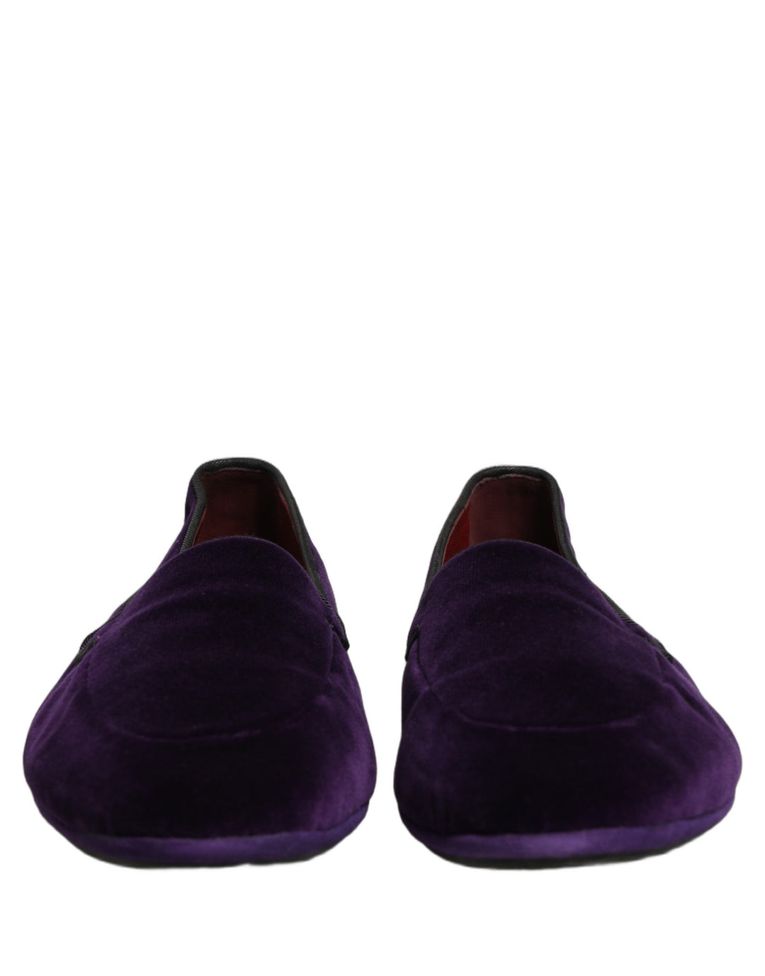 Dolce & Gabbana Violet Velvet Slip On Men Flats Loafers Shoes
