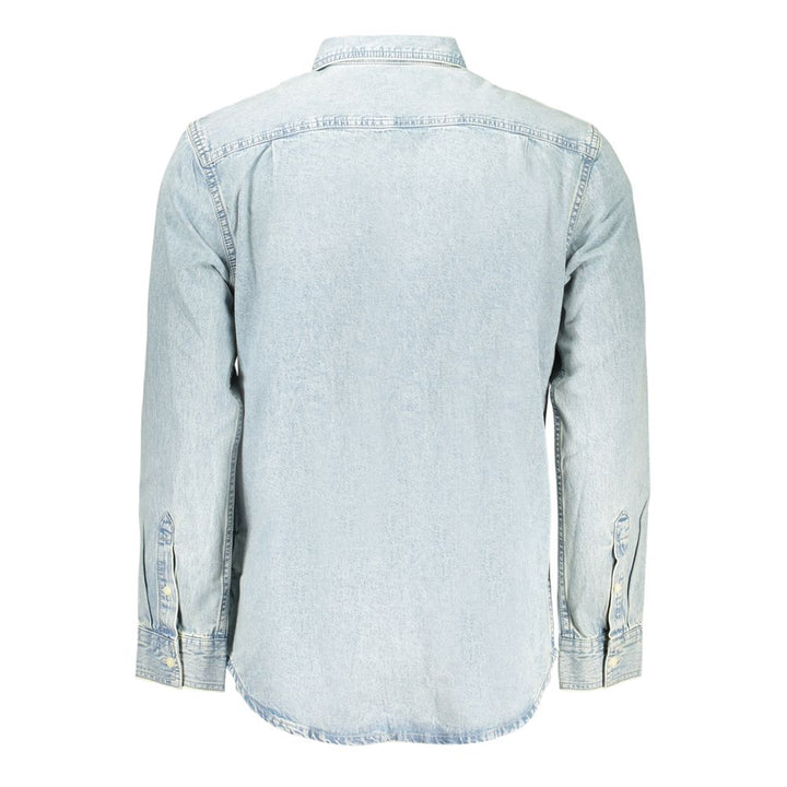 Calvin Klein Azzurro Cotton Mens Shirt
