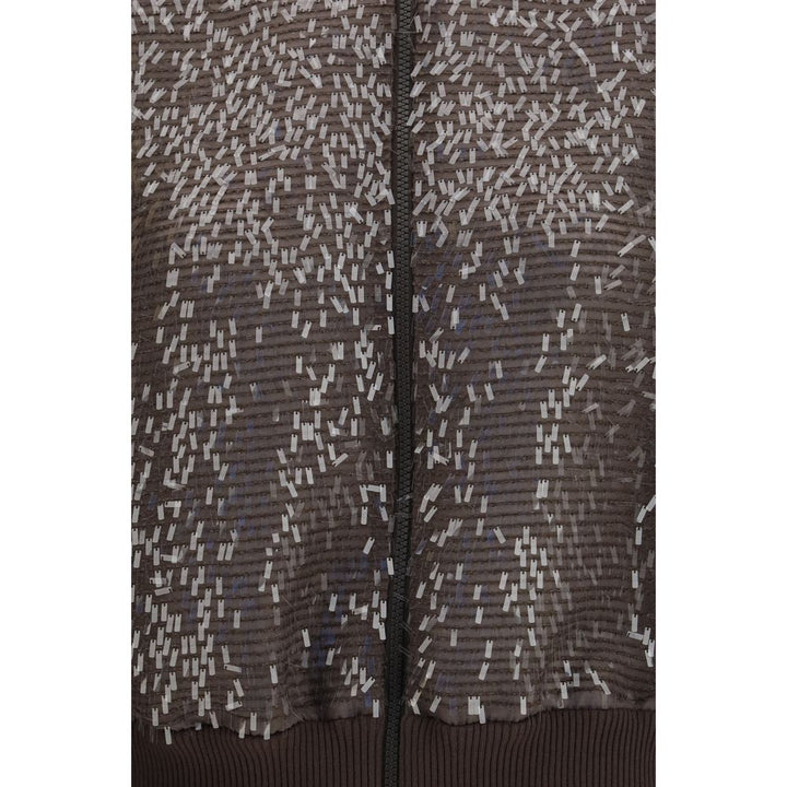 Brunello Cucinelli Brown Silk Bomber