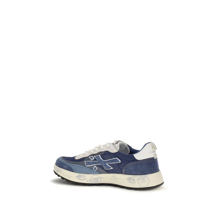 Premiata Blue Calf Leather Bos Taurus Athletic Sneakers
