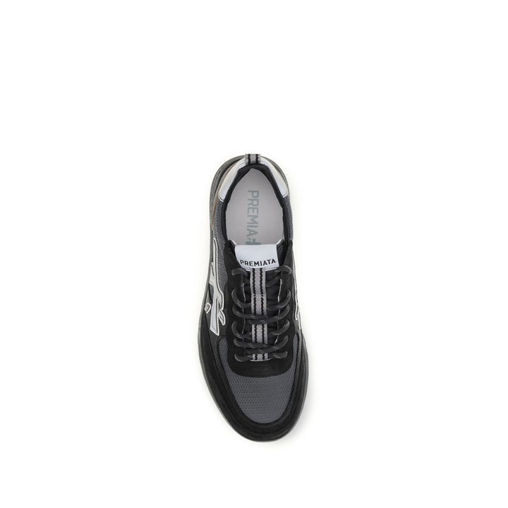Premiata Black Calf Leather Bos Taurus Low Top Sneakers