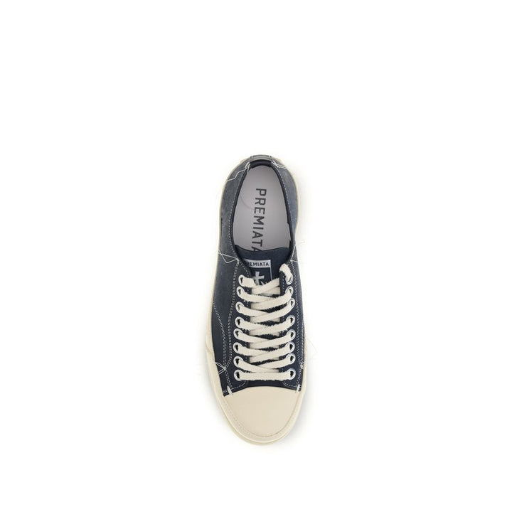 Premiata Blue Calf Leather Bos Taurus Low Top Sneakers