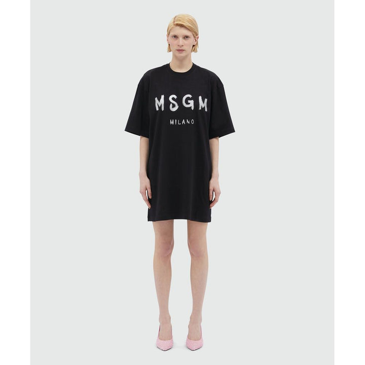 MSGM Black Cotton Casual Dress