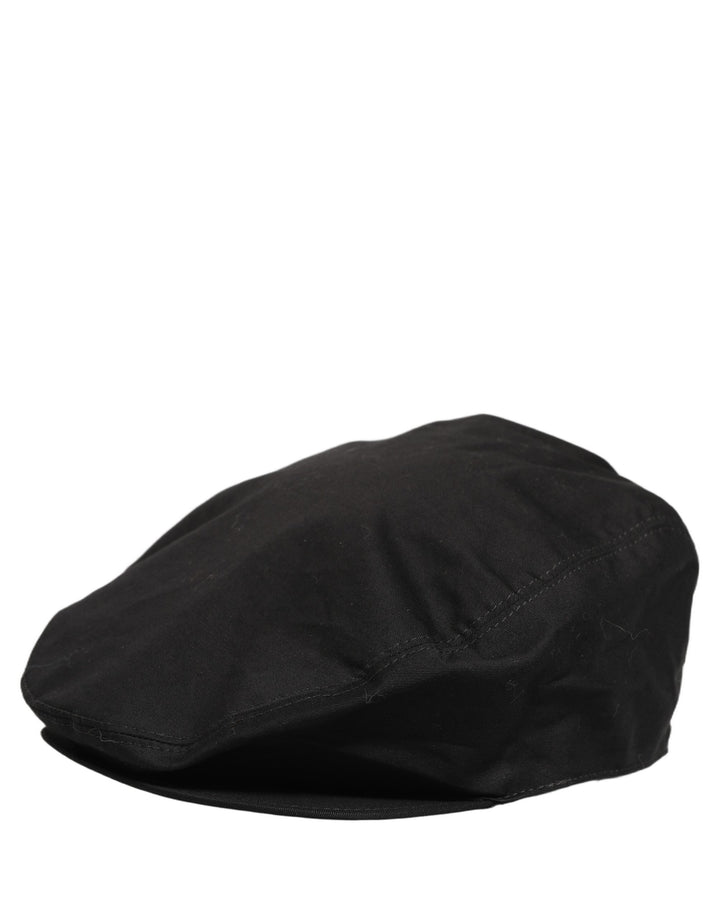 Dolce & Gabbana Men Black Cotton Stretch Newsboy Cloth Capello Hat