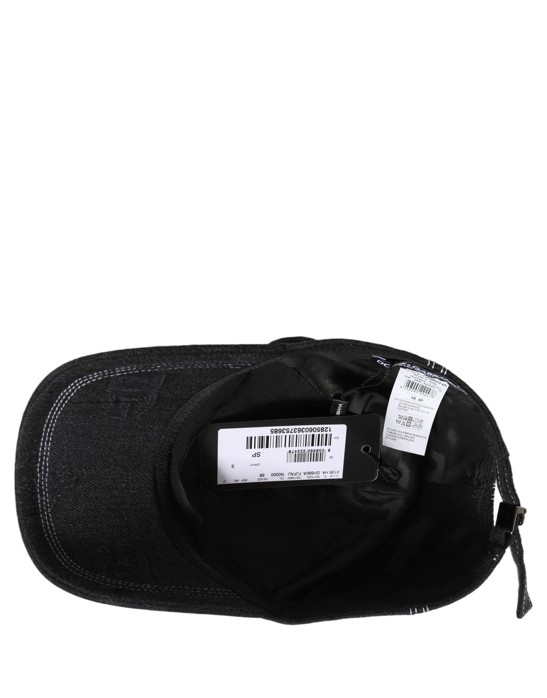Dolce & Gabbana Men Black Cotton 6 Panel Baseball Capello Hat
