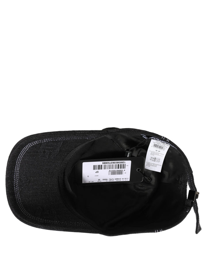 Dolce & Gabbana Men Black Cotton 6 Panel Baseball Capello Hat