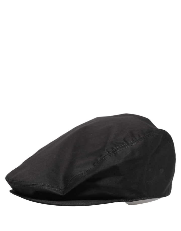 Dolce & Gabbana Men Black Cotton Stretch Newsboy Cloth Capello Hat