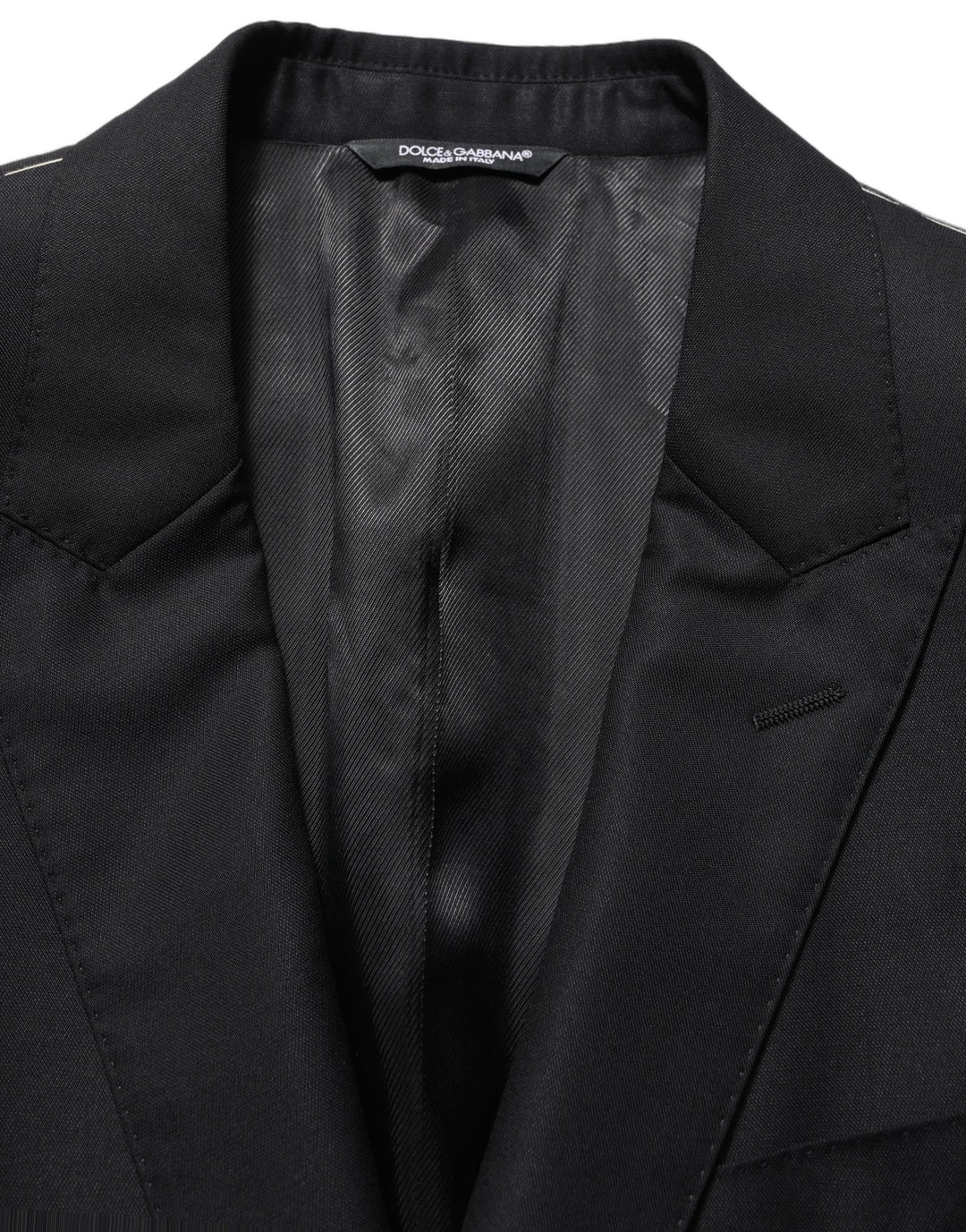 Dolce & Gabbana Black Wool Single Breasted Men Blazer Jacket