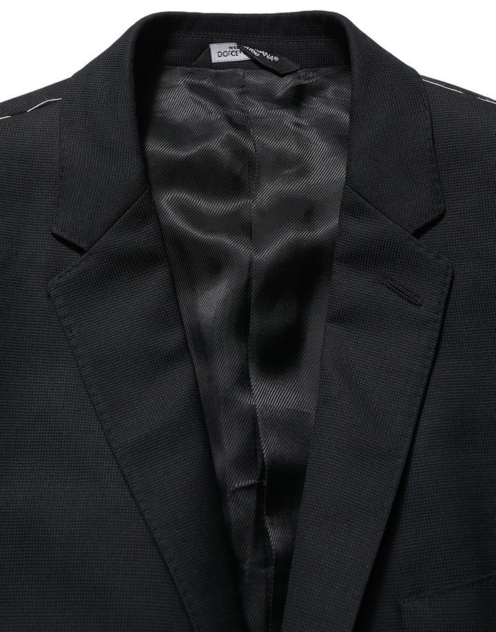 Dolce & Gabbana Black Wool Single Breasted Blazer Jacket