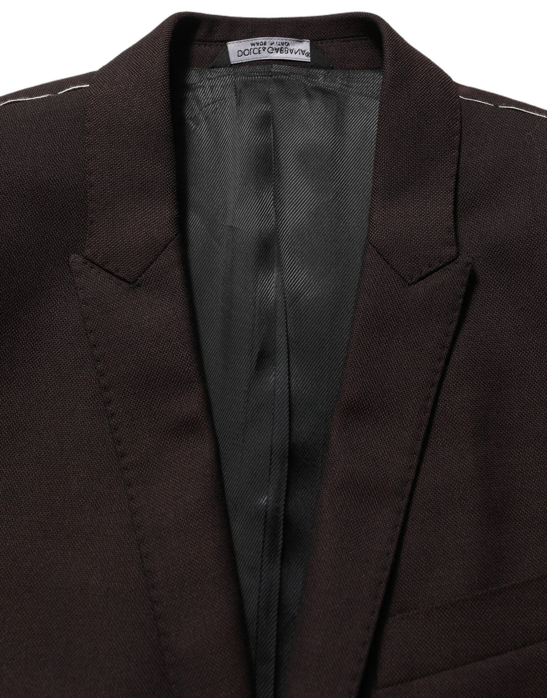 Dolce & Gabbana Brown Wool GOLD Single Breasted Men Jacket