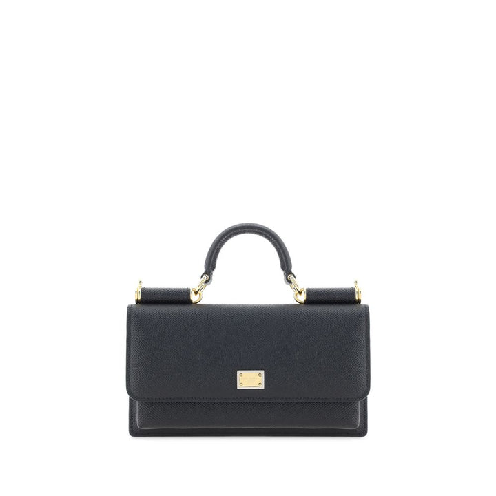 Dolce & Gabbana Black Calf Leather Bos Taurus Shoulder Bag