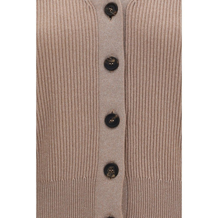 Brunello Cucinelli Beige Cashmere Sleeveles Sweater