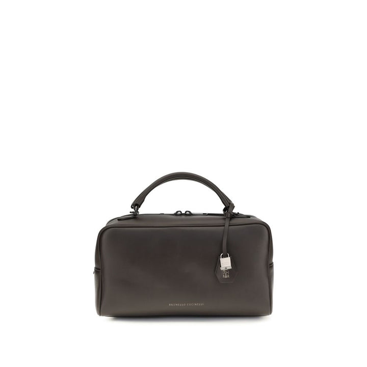Brunello Cucinelli Brown Calf Leather Bos Taurus Handbag