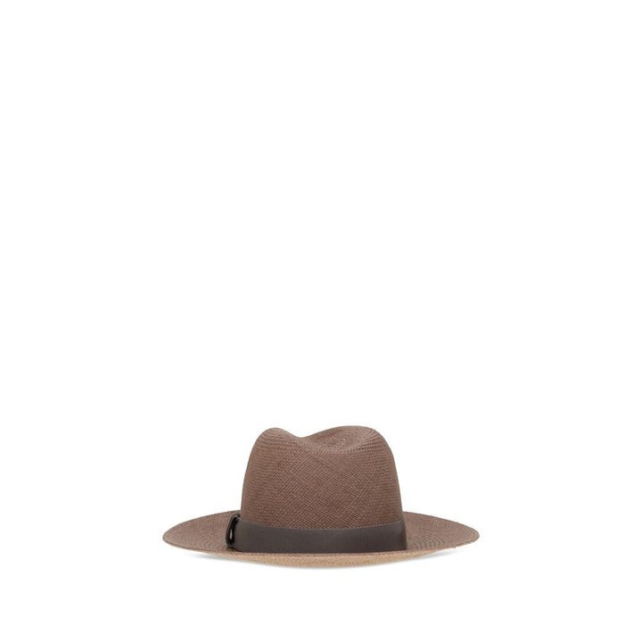 Brunello Cucinelli Brown Straw Fedora