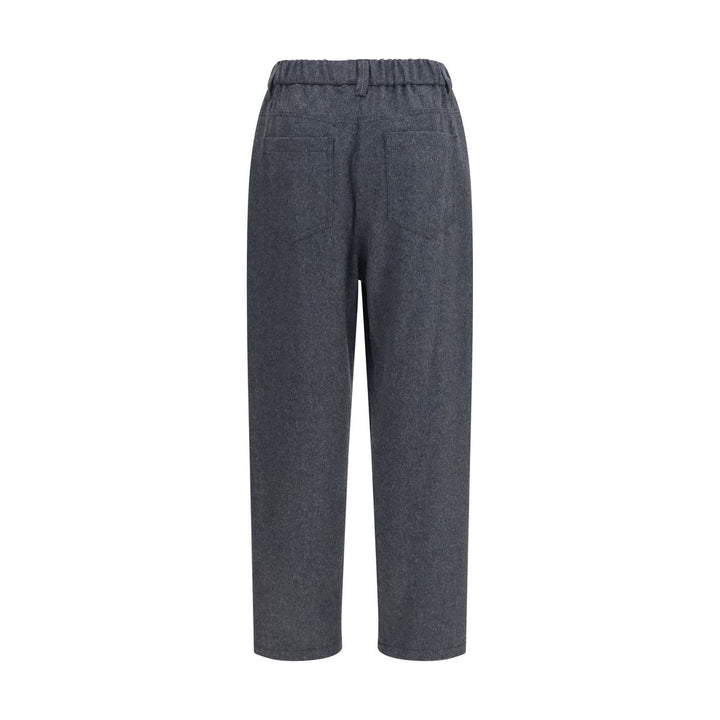Brunello Cucinelli Gray Wool Oves Aries Casual Pants