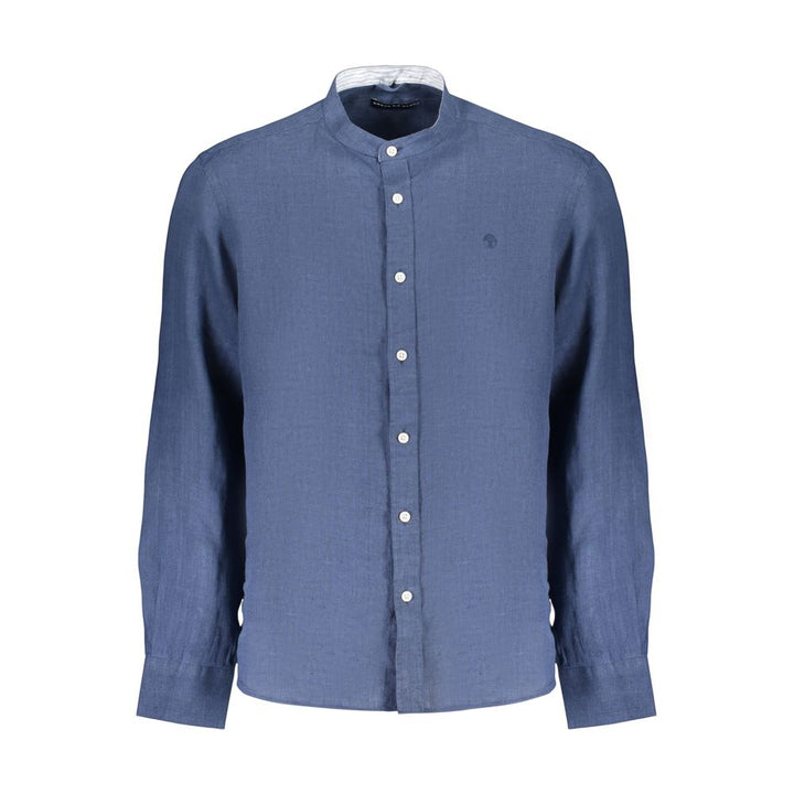 North Sails Blue Linen Mens Shirt