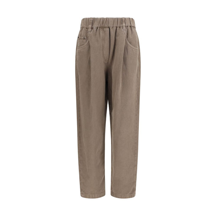 Brunello Cucinelli Beige Cotton Casual Pants
