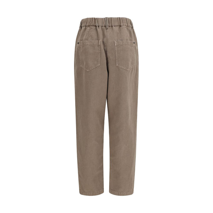 Brunello Cucinelli Beige Cotton Casual Pants
