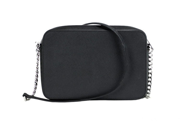 Michael Kors Jet Set Large East West Black Saffiano Leather Crossbody Handbag