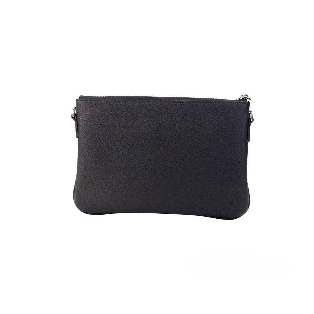 Burberry Peyton Monogram Black Leather Pouch Crossbody Bag Purse