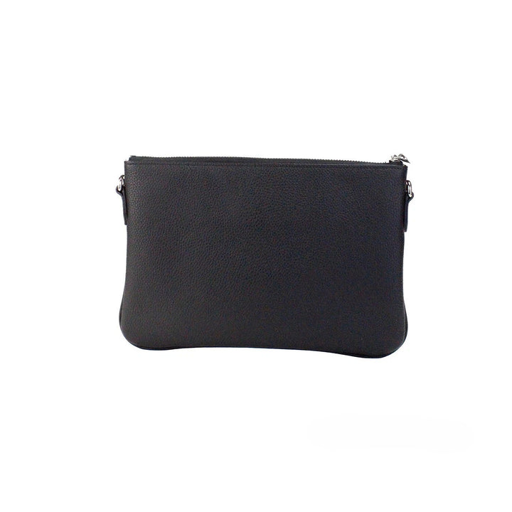 Burberry Peyton Monogram Black Leather Pouch Crossbody Bag Purse