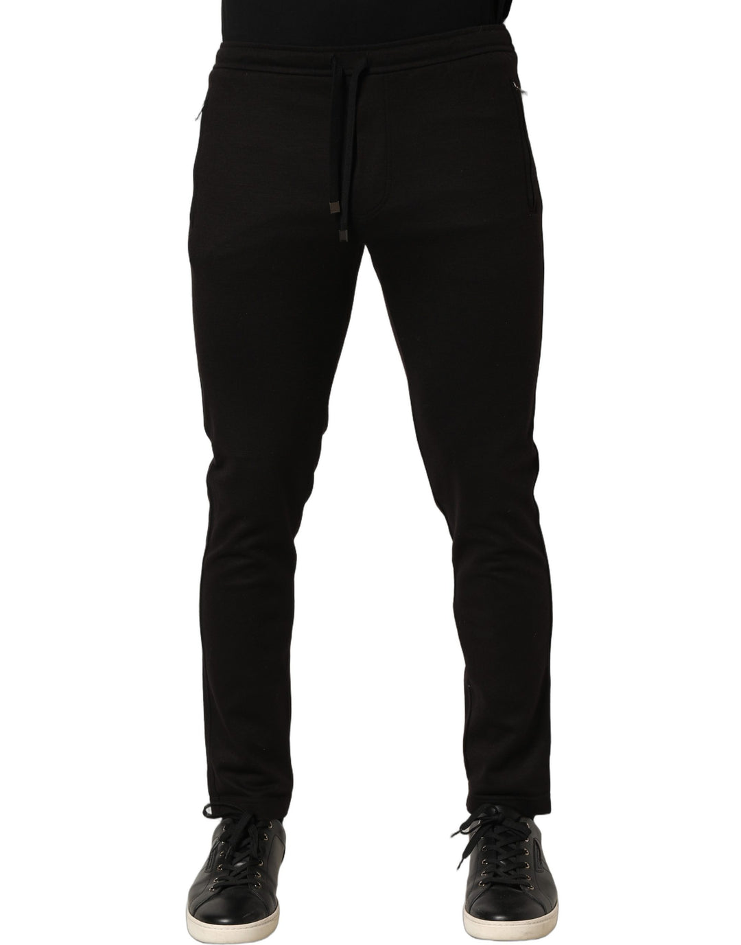 Dolce & Gabbana Black Wool Jogger Men Sweatpants Trouser Pants