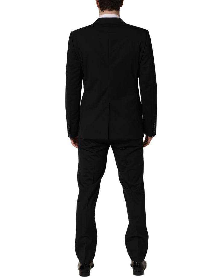 Dolce & Gabbana Black Wool Slim Fit Formal 2 Piece Men Suit