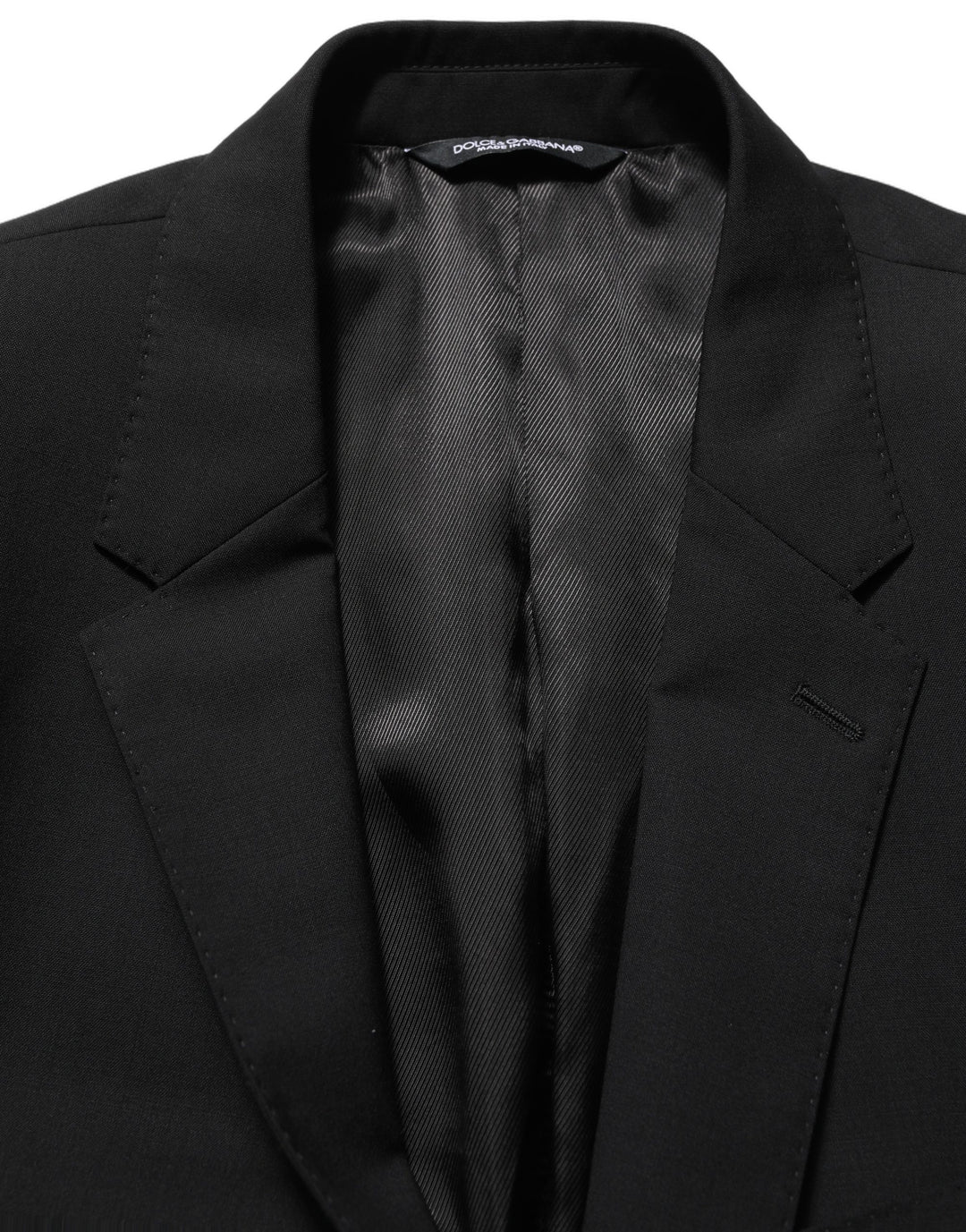 Dolce & Gabbana Black Wool Slim Fit Formal 2 Piece Men Suit