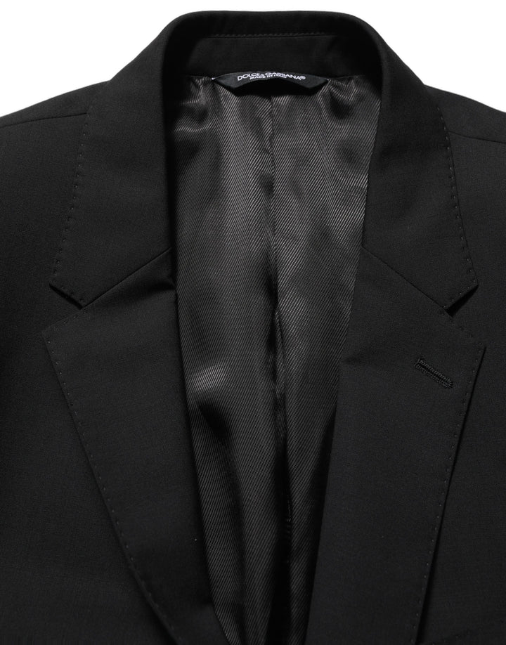 Dolce & Gabbana Black Wool Slim Fit Formal 2 Piece Men Suit