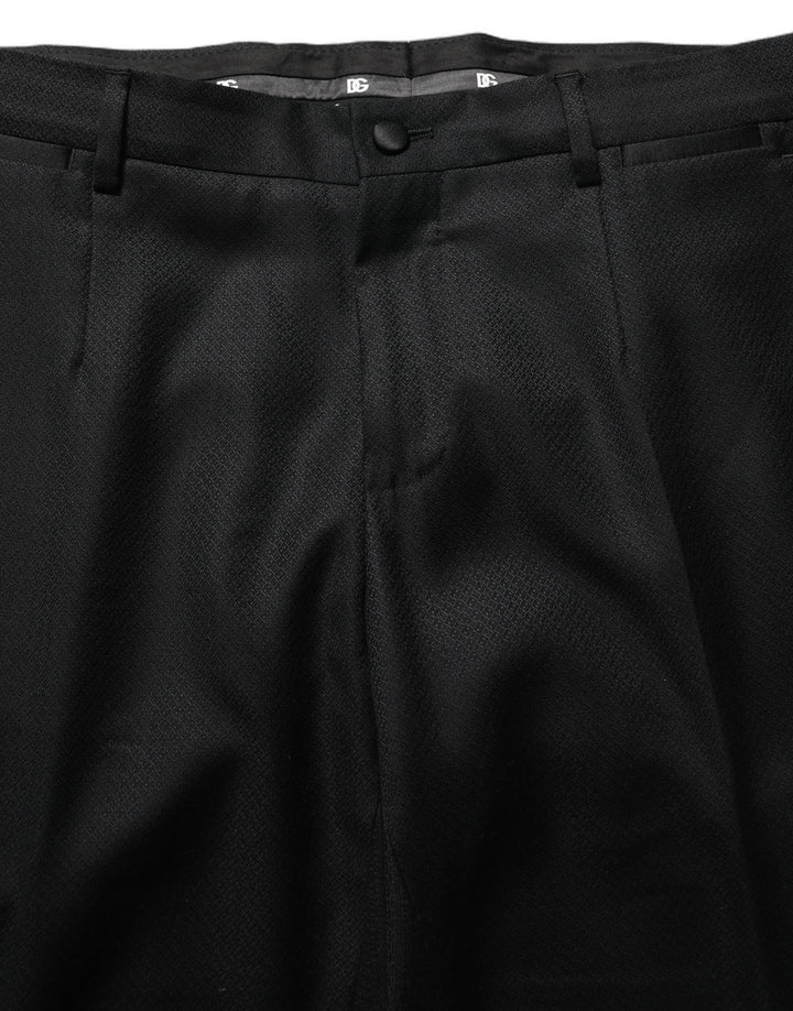 Dolce & Gabbana Black Wool Slim Fit Formal 2 Piece Men Suit