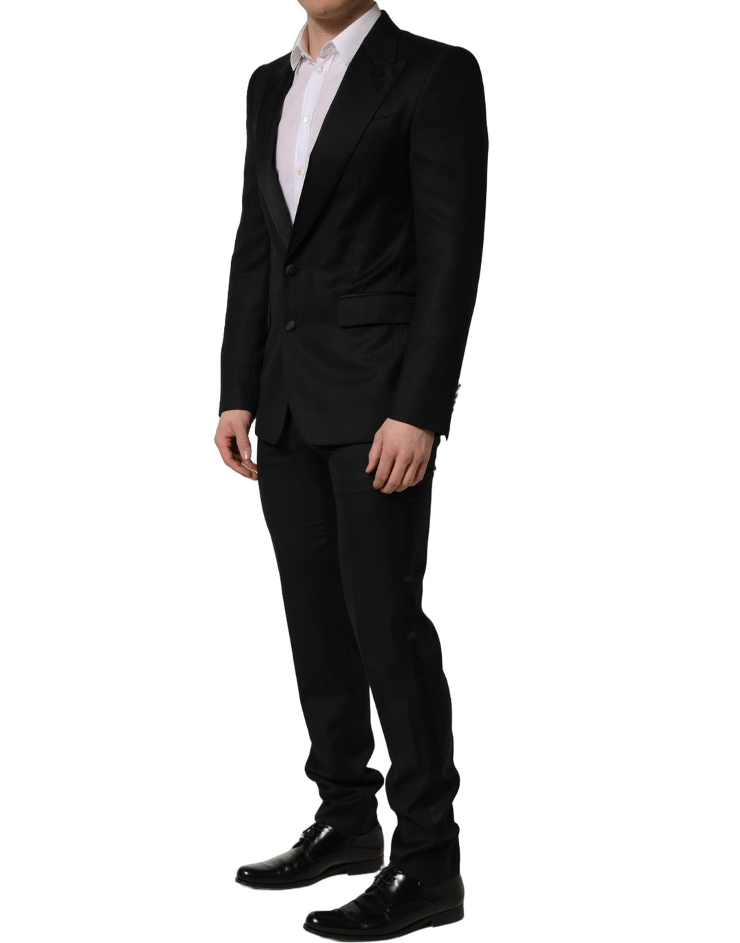 Dolce & Gabbana Black Wool Slim Fit Formal 2 Piece Men Suit
