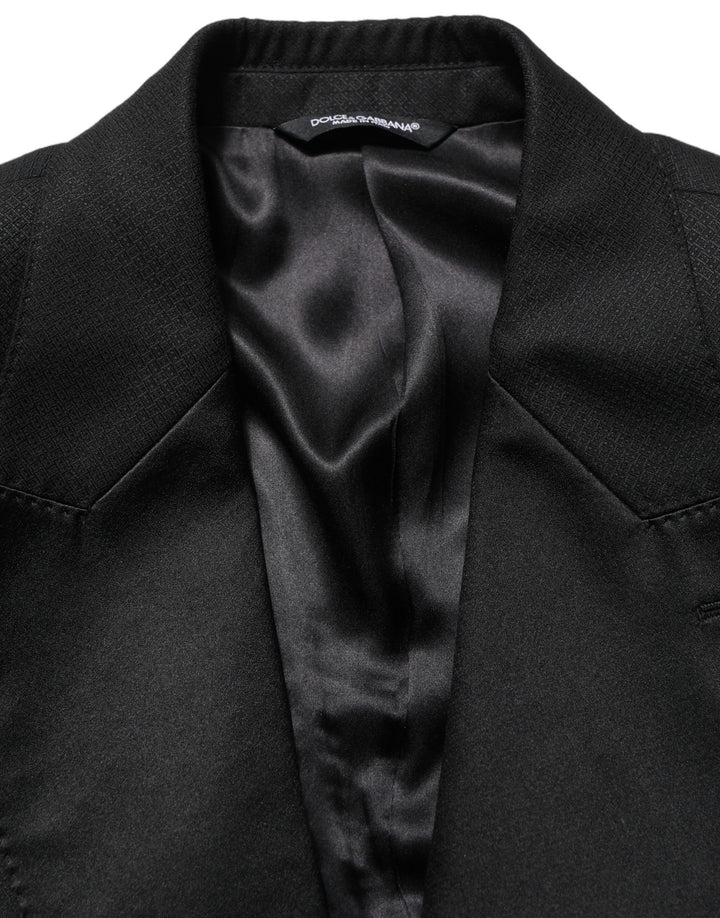 Dolce & Gabbana Black Wool Slim Fit Formal 2 Piece Men Suit