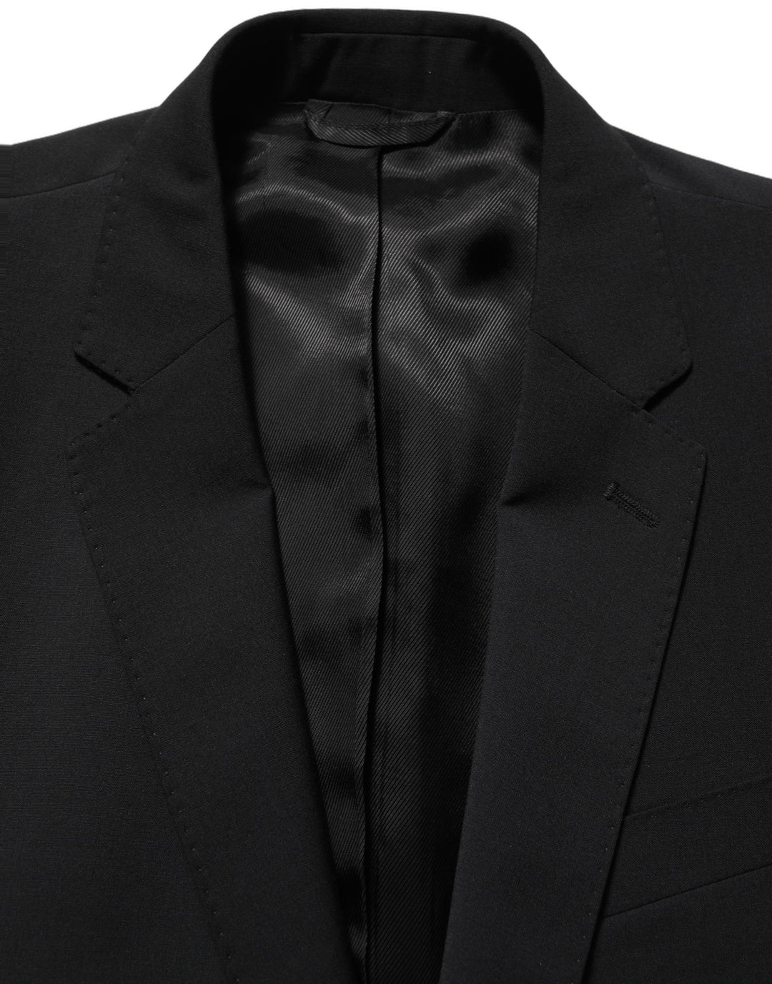 Dolce & Gabbana Black Wool Slim Fit Formal 2 Piece Men Suit