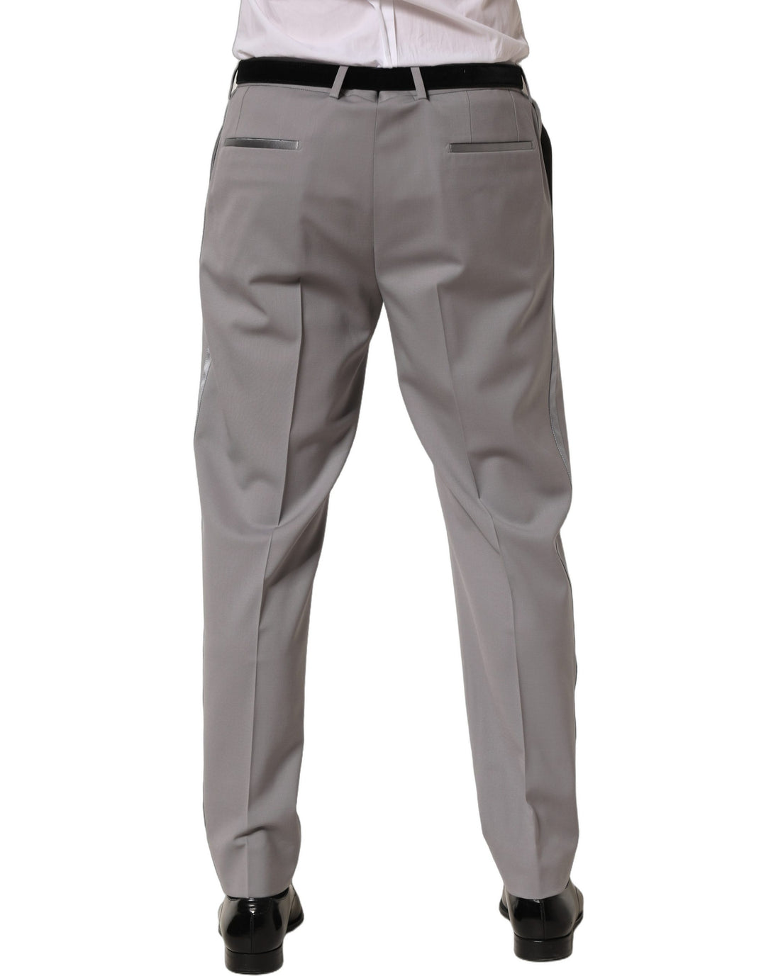 Dolce & Gabbana Gray Wool Tapered Men Dress Trouser Pants
