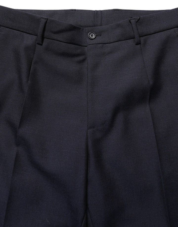 Dolce & Gabbana Black Wool Tapered Leg Dress Trouser Pants