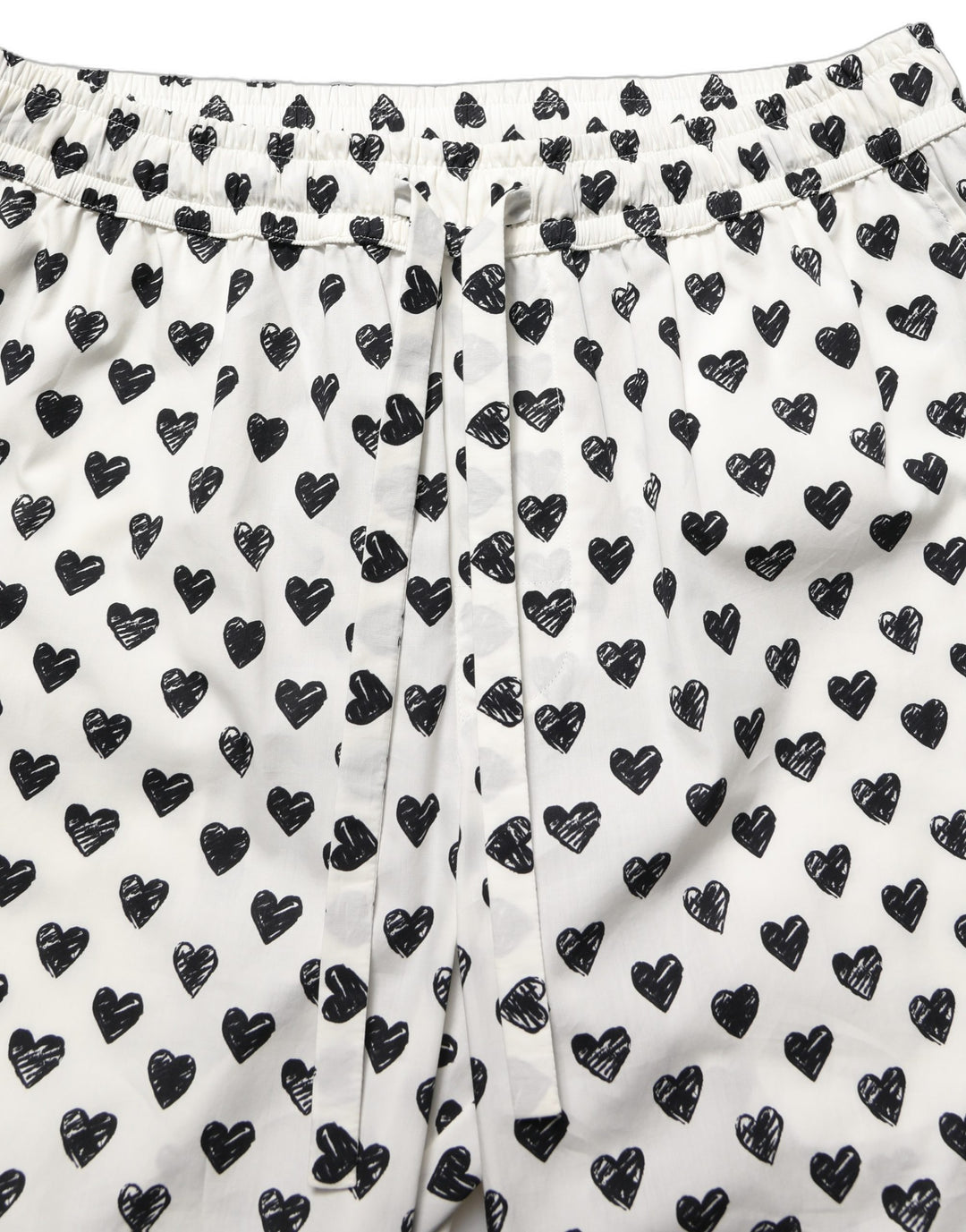 Dolce & Gabbana White Graphic Heart Print Men Trousers Pants