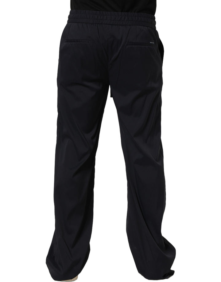 Dolce & Gabbana Black Nylon Straight Jogger Sweatpants Pants