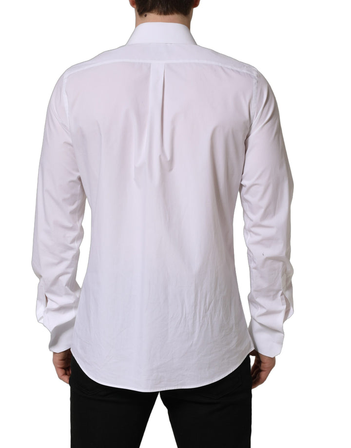 Dolce & Gabbana White MARTINI Long Sleeves Men Dress Shirt